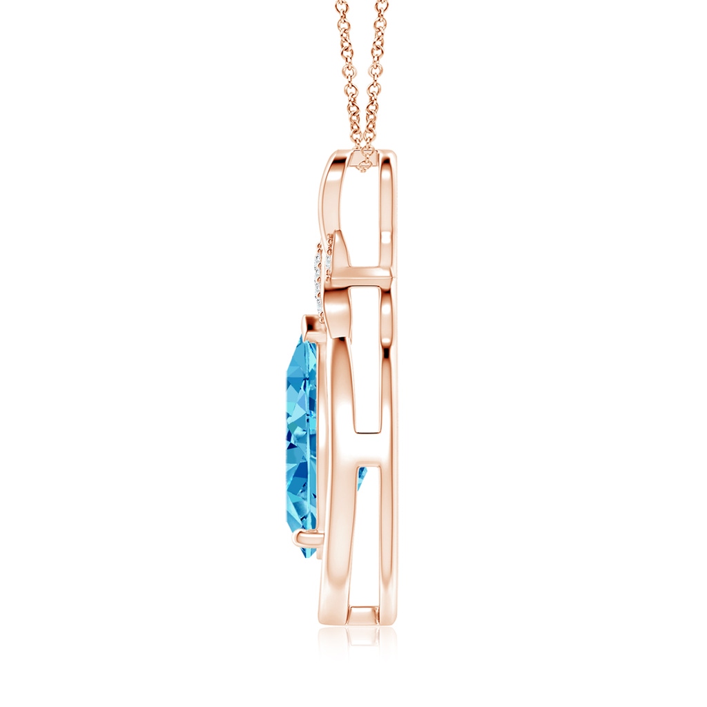 12x8mm AAAA Fancy Intense Blue Diamond Infinity Pendant with 'X' Motif in Rose Gold - side 199
