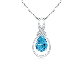 7x5mm AAAA Fancy Intense Blue Diamond Infinity Pendant with 'X' Motif in White Gold