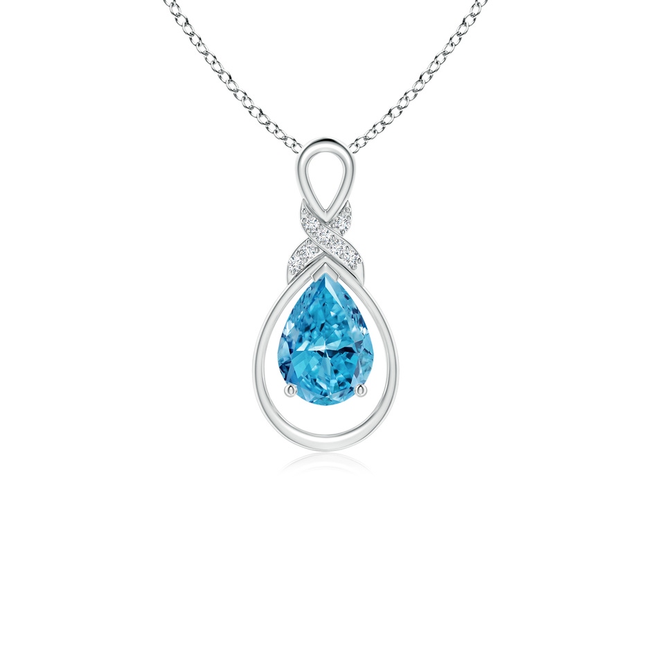 7x5mm AAAA Fancy Intense Blue Diamond Infinity Pendant with 'X' Motif in White Gold 