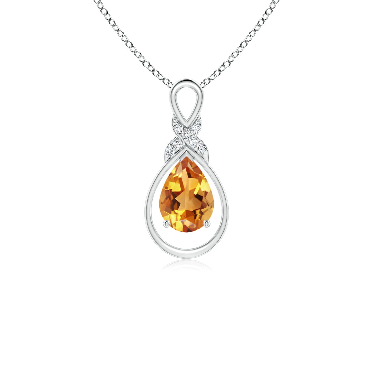 AA - Citrine / 0.62 CT / 14 KT White Gold