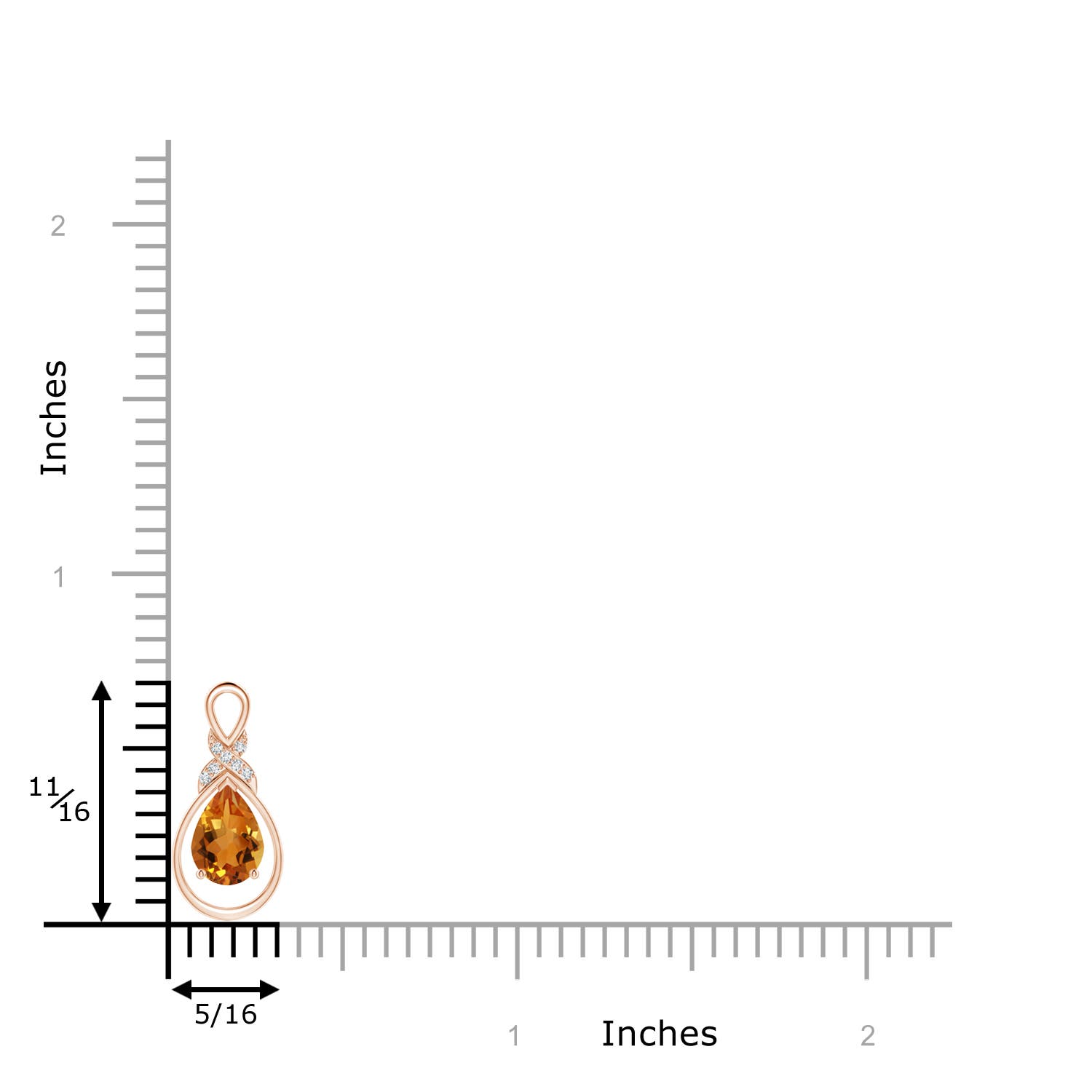 AAA - Citrine / 0.62 CT / 14 KT Rose Gold