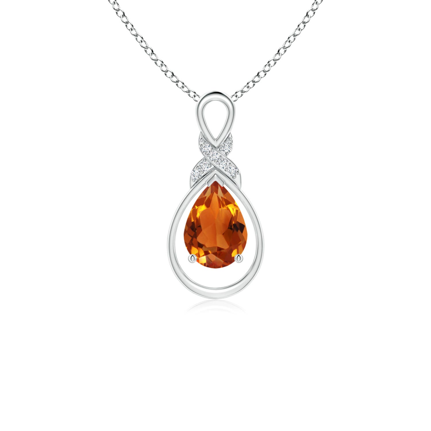 AAAA - Citrine / 0.62 CT / 14 KT White Gold