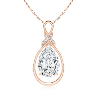 12x8mm GVS2 Diamond Infinity Pendant with X Motif in Rose Gold