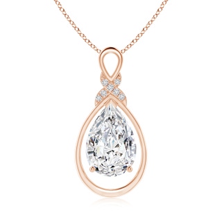 12x8mm HSI2 Diamond Infinity Pendant with X Motif in Rose Gold