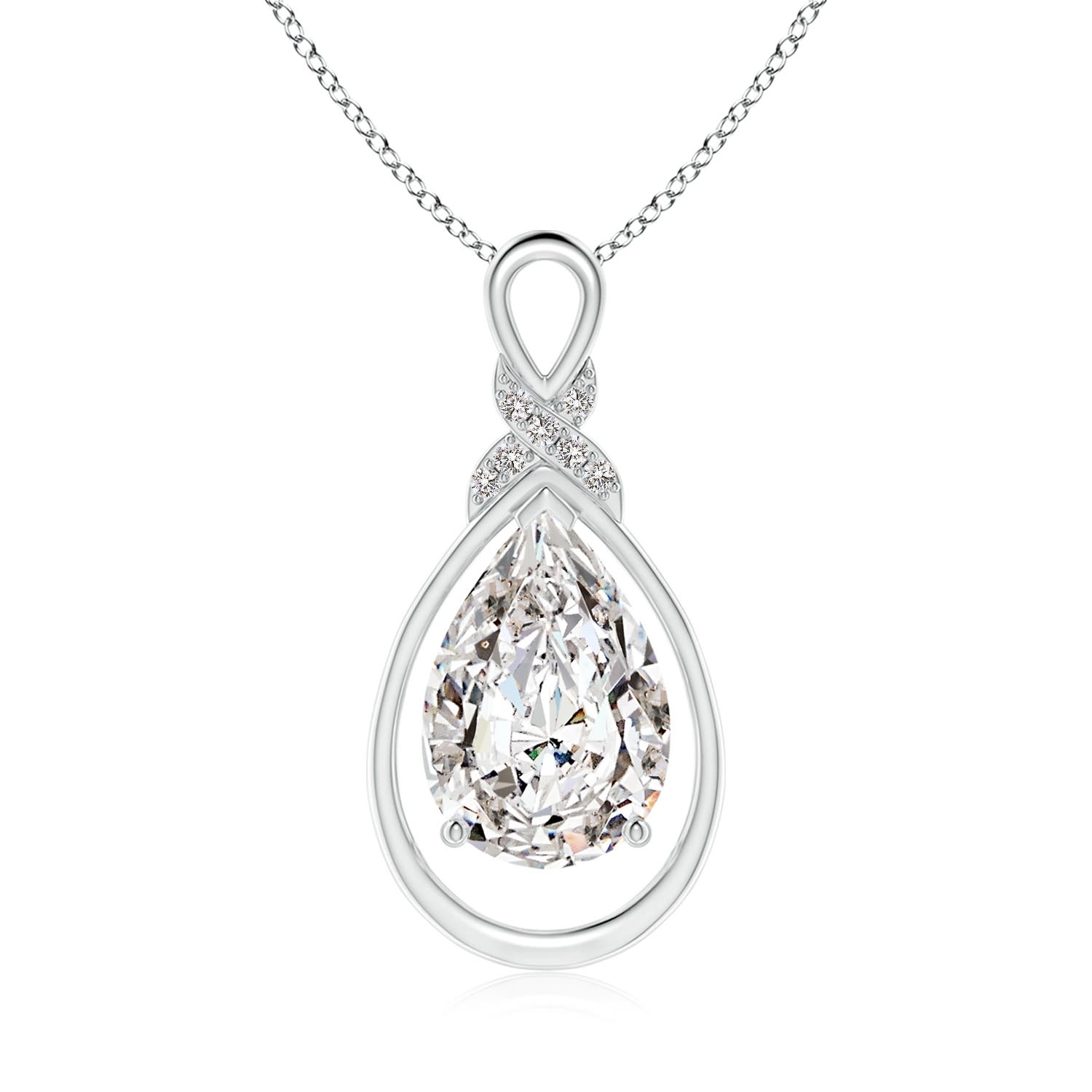 Angara 3.04 CTW Diamond Infinity Pendant with X Motif in 18K White Gold
