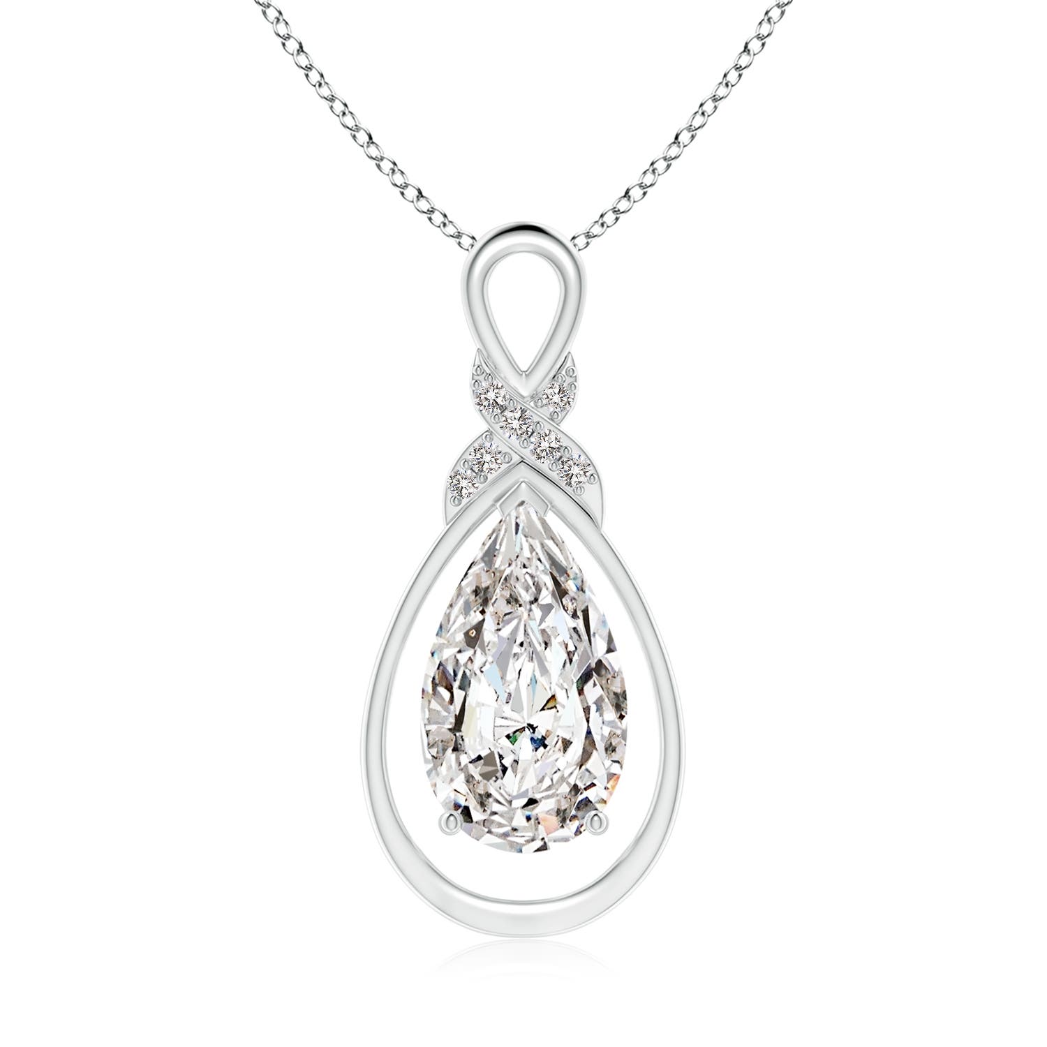 Angara 4.06 CTW Diamond Infinity Pendant with X Motif in 18K White Gold