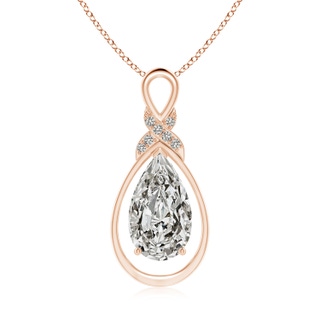 14x8mm KI3 Diamond Infinity Pendant with X Motif in 10K Rose Gold