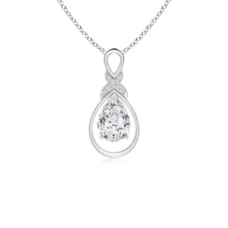 7x5mm HSI2 Diamond Infinity Pendant with X Motif in S999 Silver