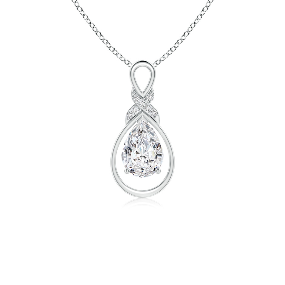 7x5mm HSI2 Diamond Infinity Pendant with X Motif in White Gold 