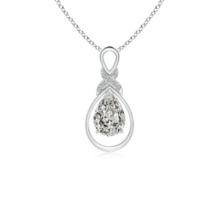 7x5mm KI3 Diamond Infinity Pendant with X Motif in S999 Silver