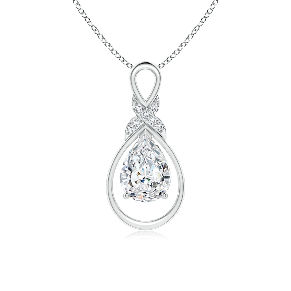 8x5mm GVS2 Diamond Infinity Pendant with X Motif in S999 Silver 