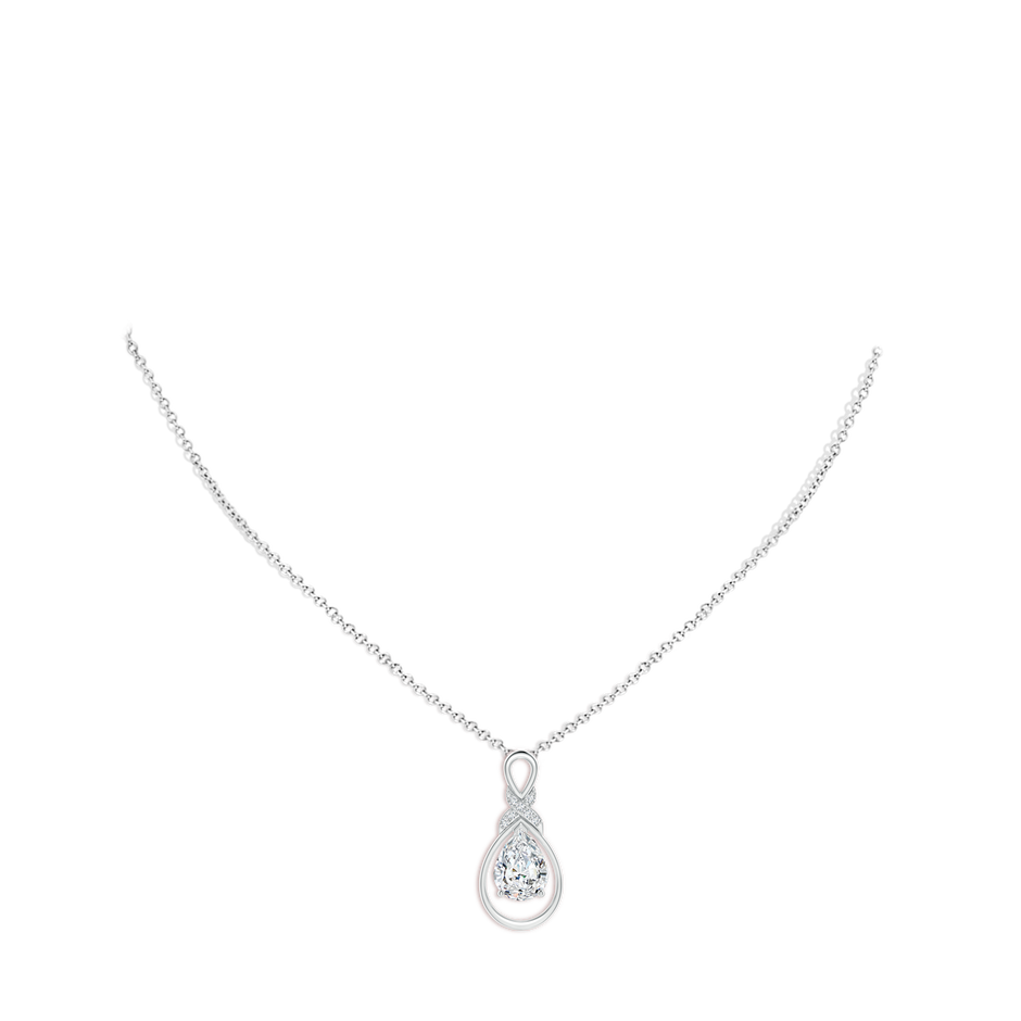 8x5mm GVS2 Diamond Infinity Pendant with X Motif in S999 Silver pen