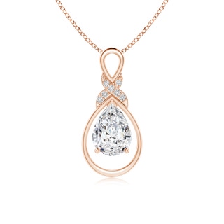 8x5mm HSI2 Diamond Infinity Pendant with X Motif in 9K Rose Gold