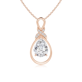 8x5mm HSI2 Diamond Infinity Pendant with X Motif in Rose Gold
