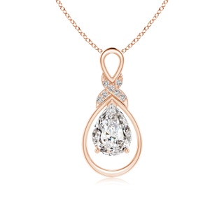 8x5mm IJI1I2 Diamond Infinity Pendant with X Motif in Rose Gold