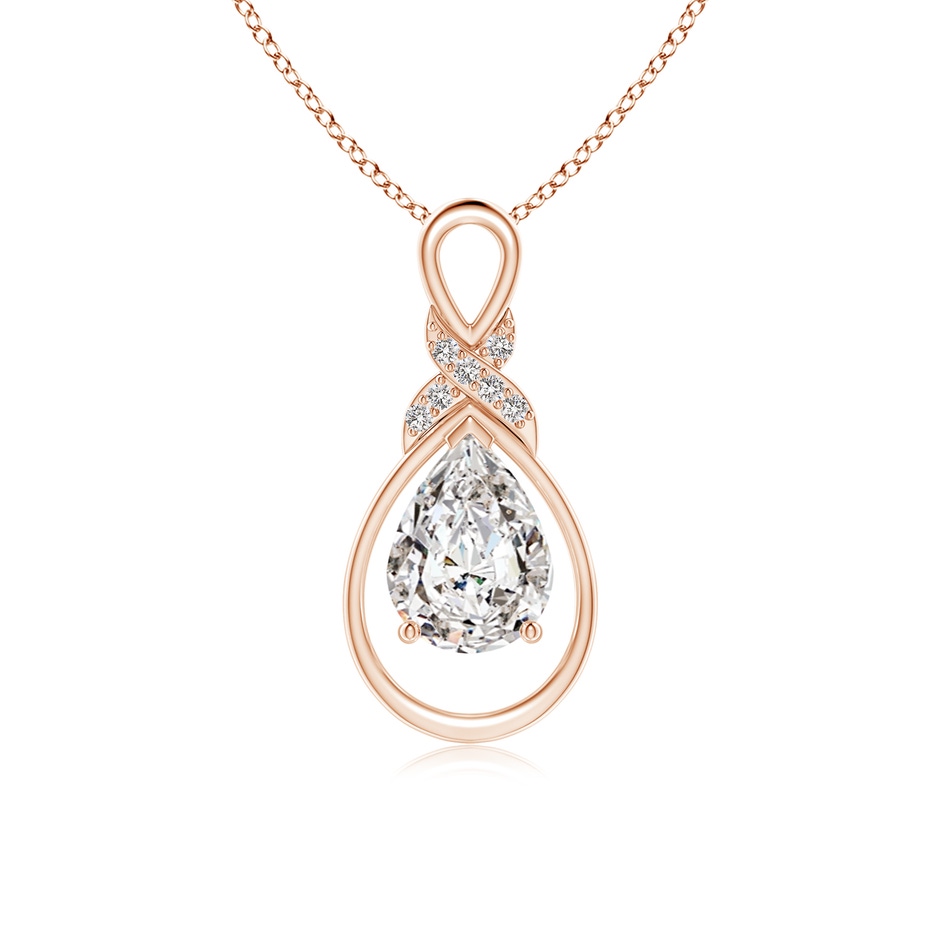 8x5mm IJI1I2 Diamond Infinity Pendant with X Motif in Rose Gold 