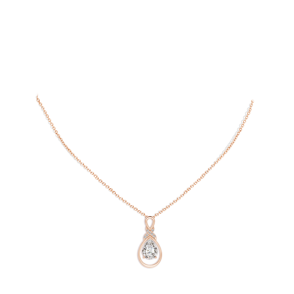 8x5mm IJI1I2 Diamond Infinity Pendant with X Motif in Rose Gold pen