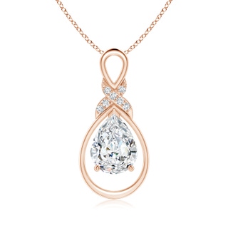 9x7mm GVS2 Diamond Infinity Pendant with X Motif in Rose Gold