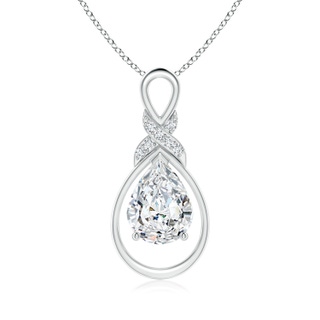 9x7mm GVS2 Diamond Infinity Pendant with X Motif in S999 Silver