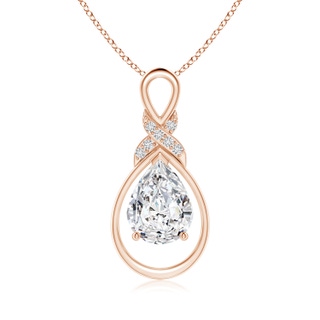 9x7mm HSI2 Diamond Infinity Pendant with X Motif in 9K Rose Gold