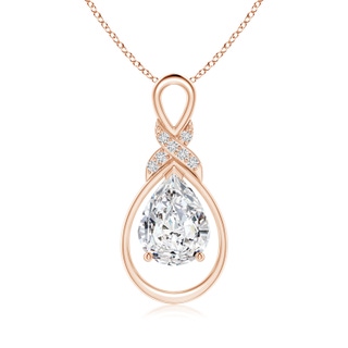 9x7mm HSI2 Diamond Infinity Pendant with X Motif in Rose Gold