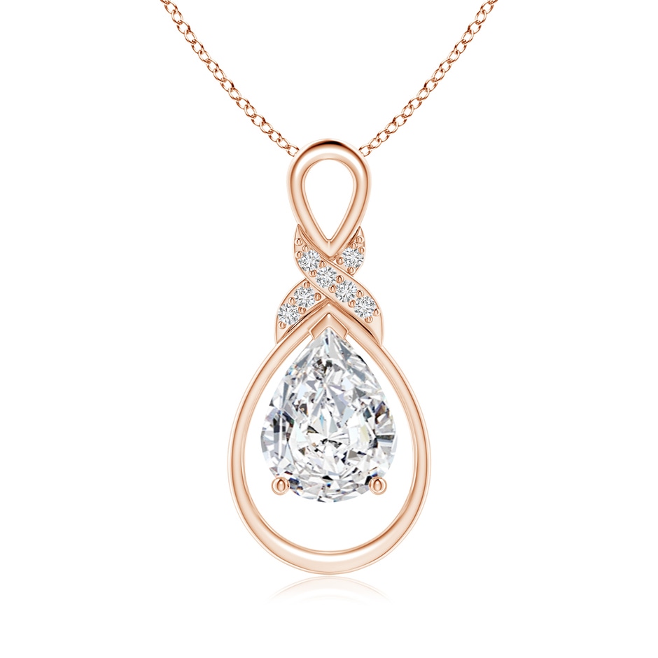 9x7mm HSI2 Diamond Infinity Pendant with X Motif in Rose Gold 