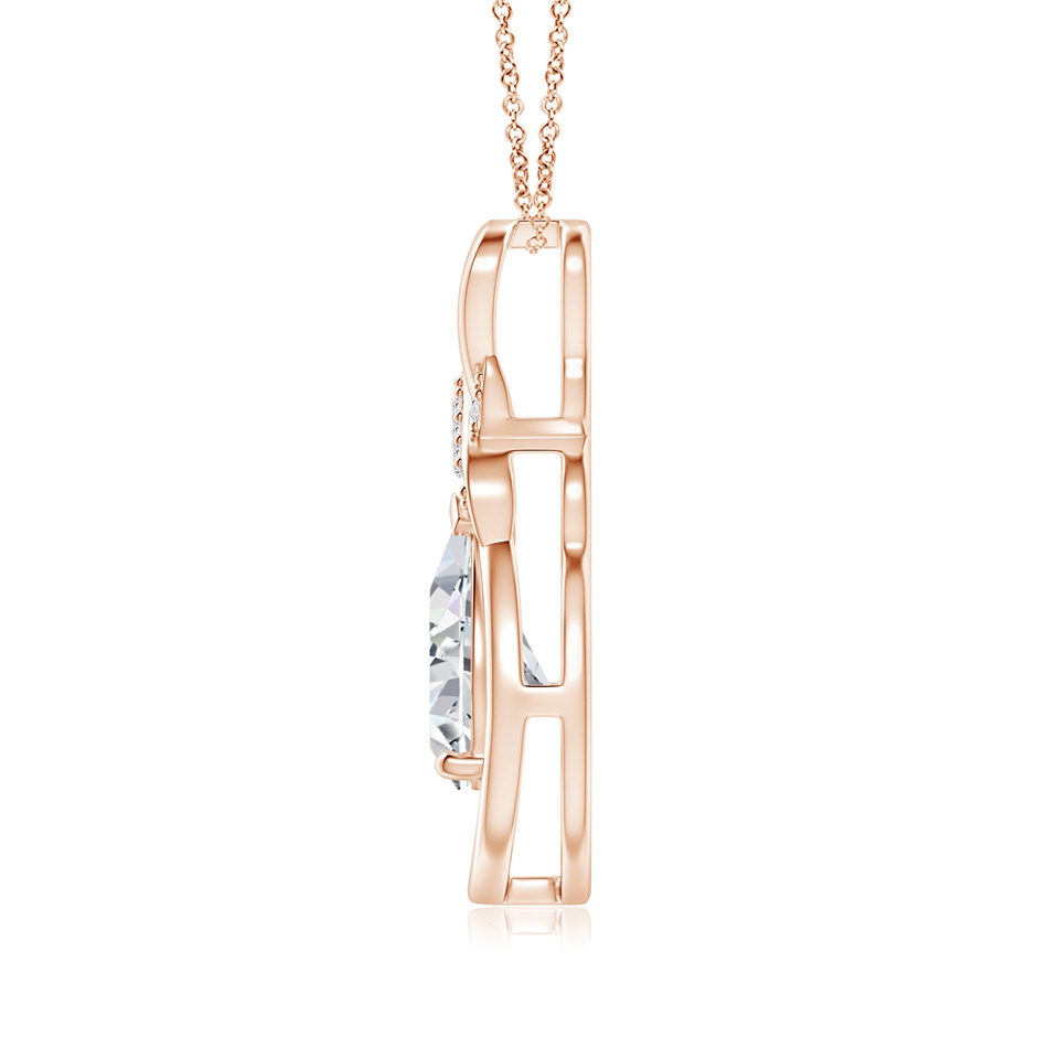 9x7mm HSI2 Diamond Infinity Pendant with X Motif in Rose Gold side 199