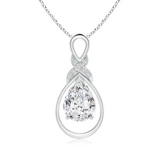 9x7mm HSI2 Diamond Infinity Pendant with X Motif in S999 Silver