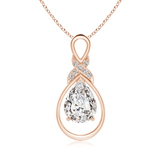 9x7mm IJI1I2 Diamond Infinity Pendant with X Motif in Rose Gold