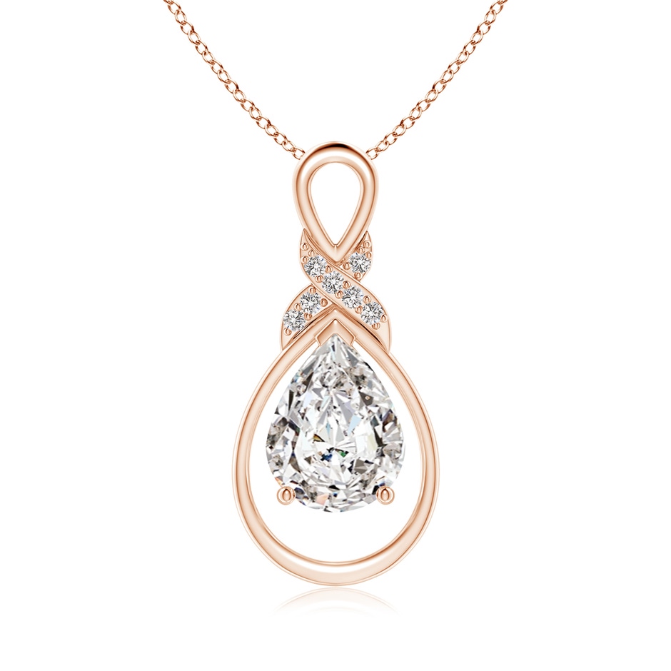 9x7mm IJI1I2 Diamond Infinity Pendant with X Motif in Rose Gold 