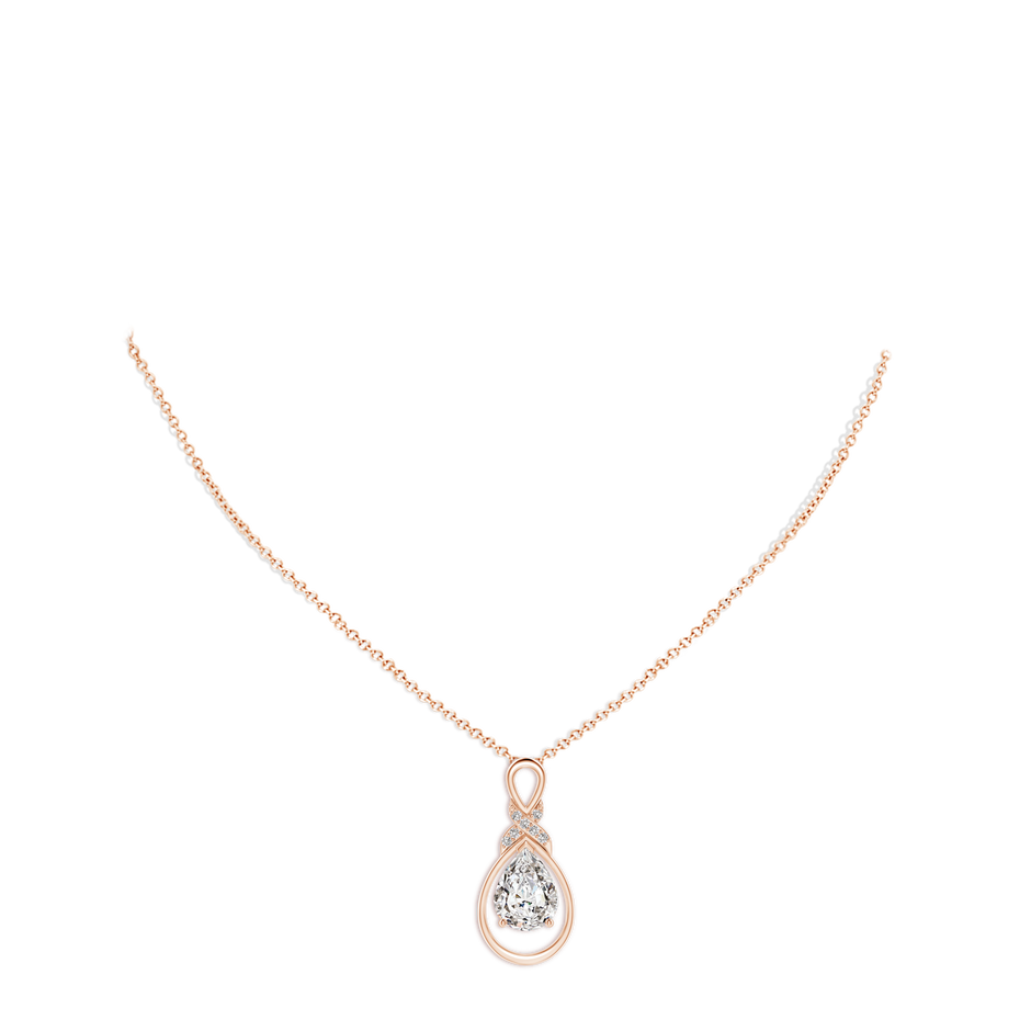 9x7mm IJI1I2 Diamond Infinity Pendant with X Motif in Rose Gold pen