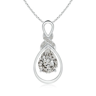 9x7mm KI3 Diamond Infinity Pendant with X Motif in S999 Silver