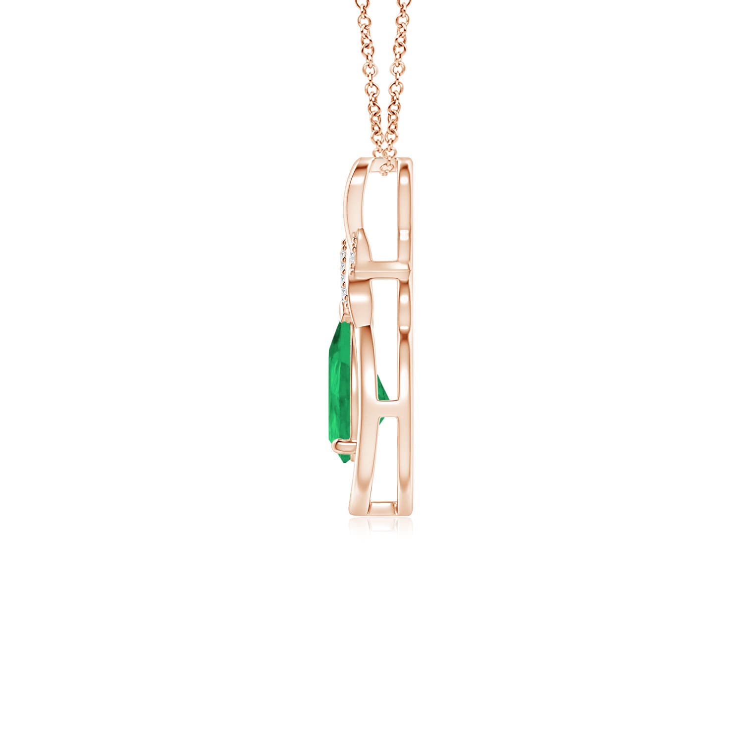 A - Emerald / 0.62 CT / 14 KT Rose Gold