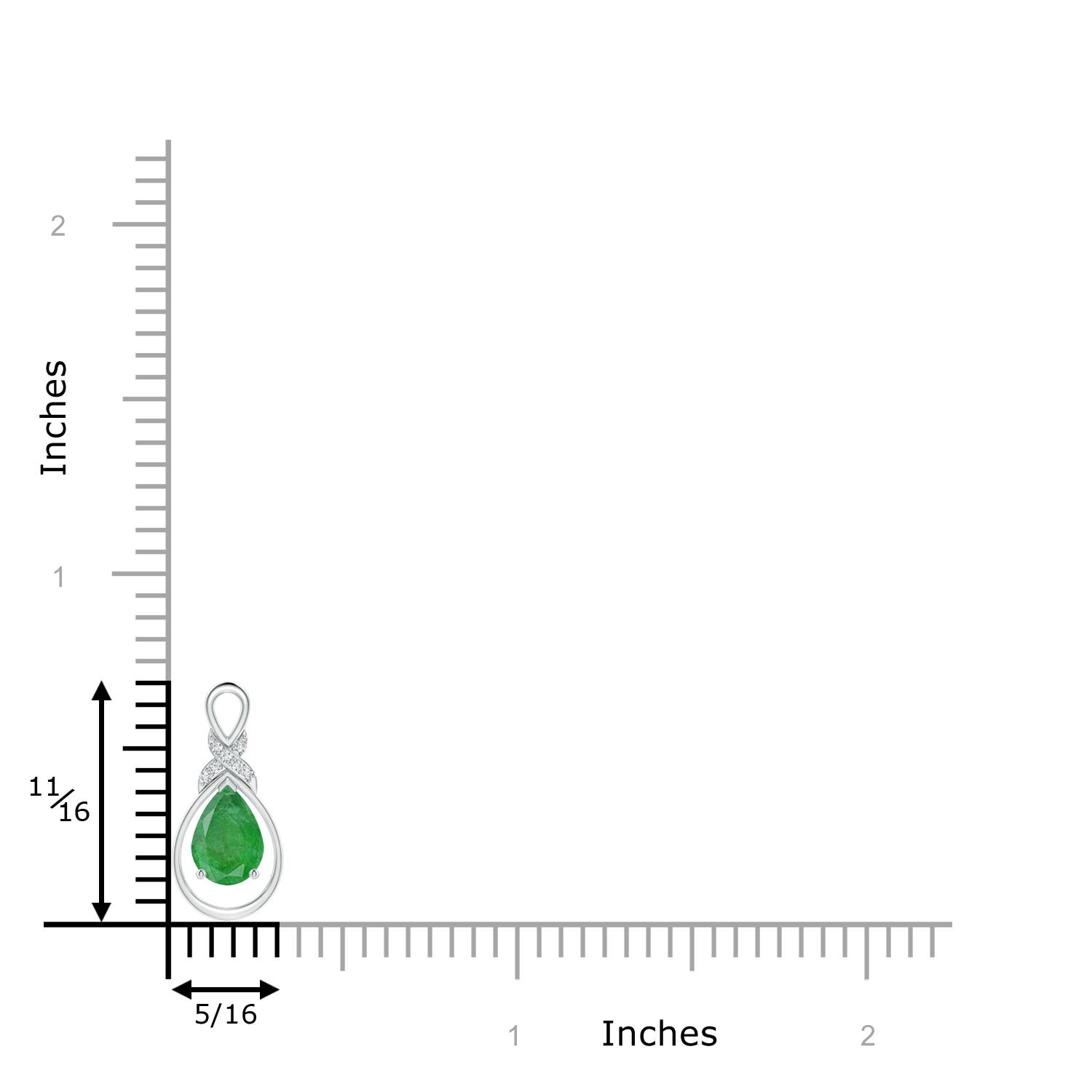 A - Emerald / 0.62 CT / 14 KT White Gold