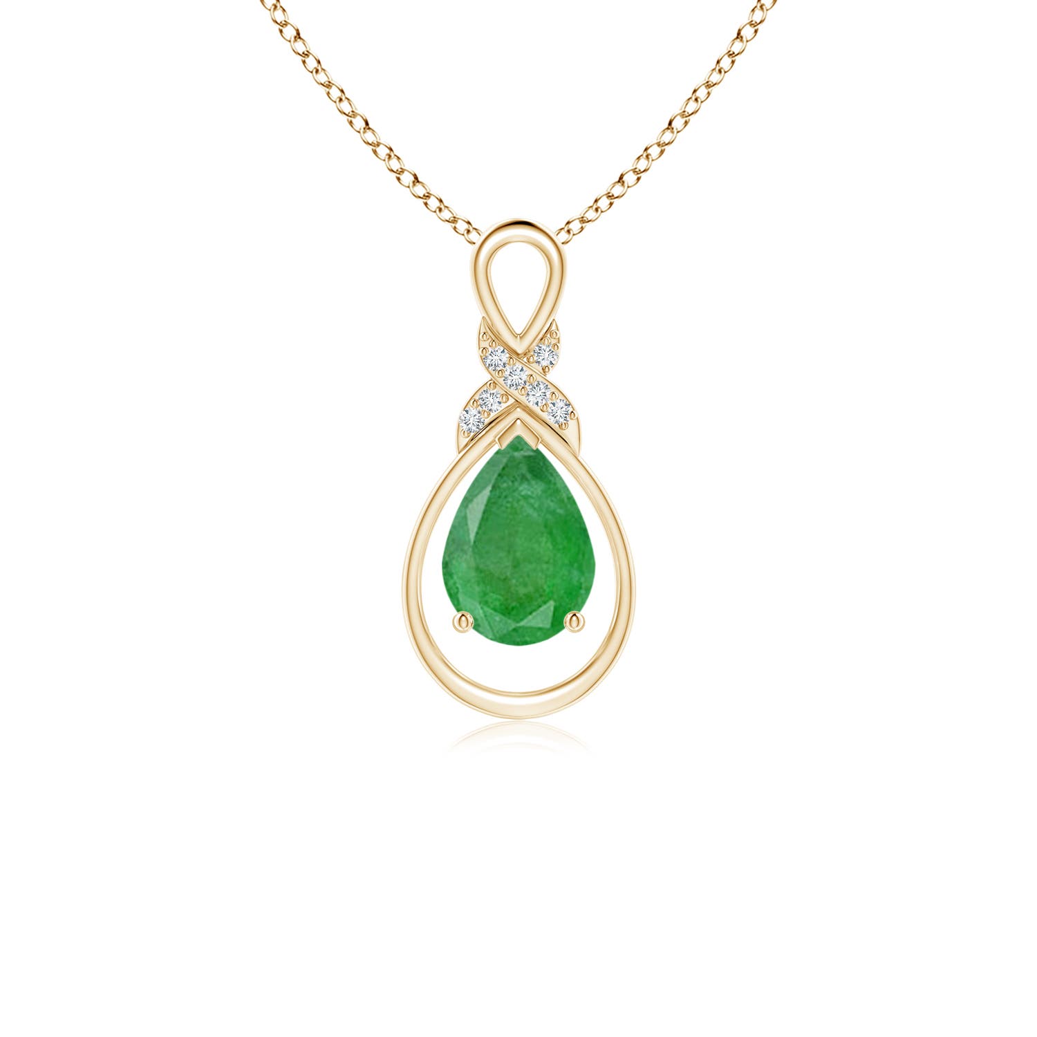 A - Emerald / 0.62 CT / 14 KT Yellow Gold