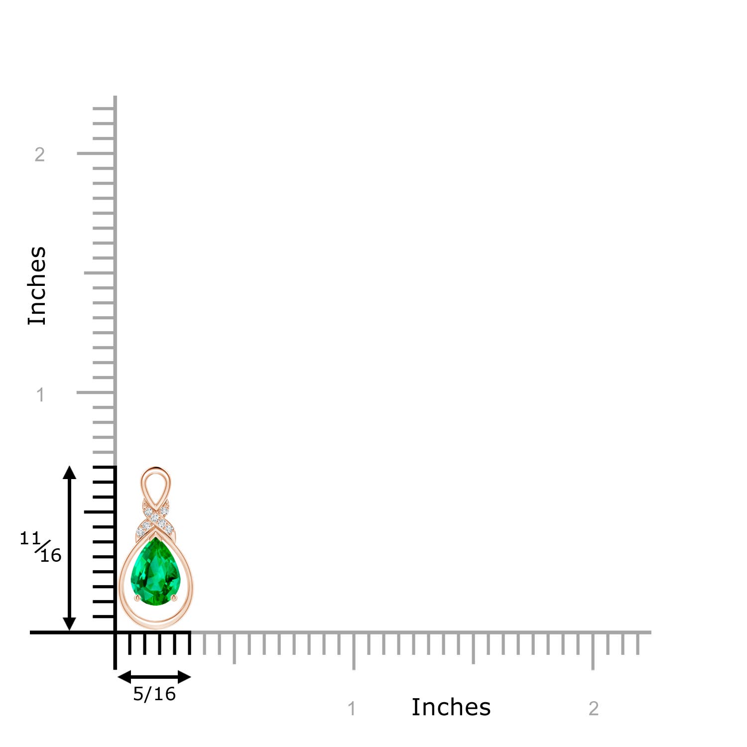 AAA - Emerald / 0.62 CT / 14 KT Rose Gold