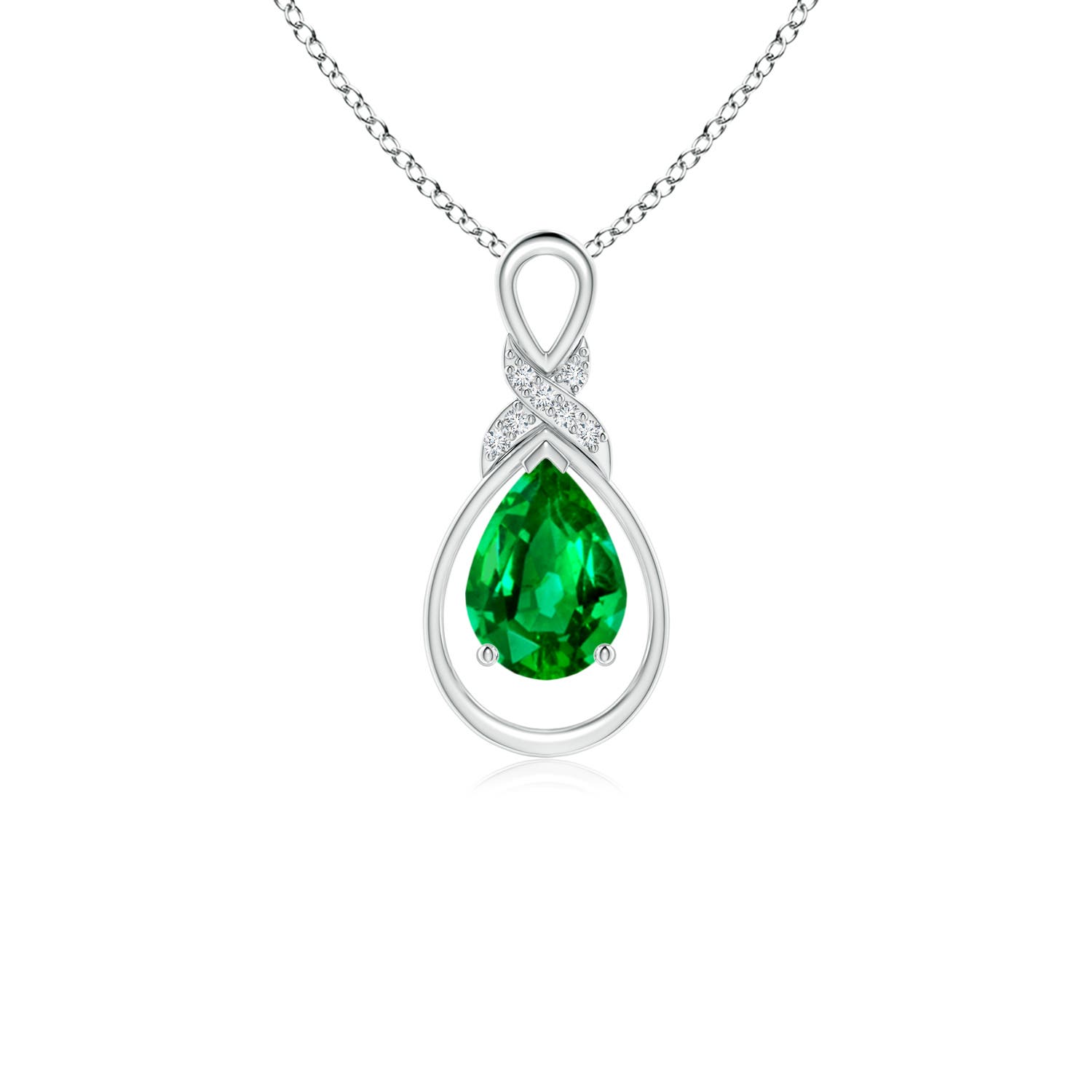 AAAA - Emerald / 0.62 CT / 14 KT White Gold