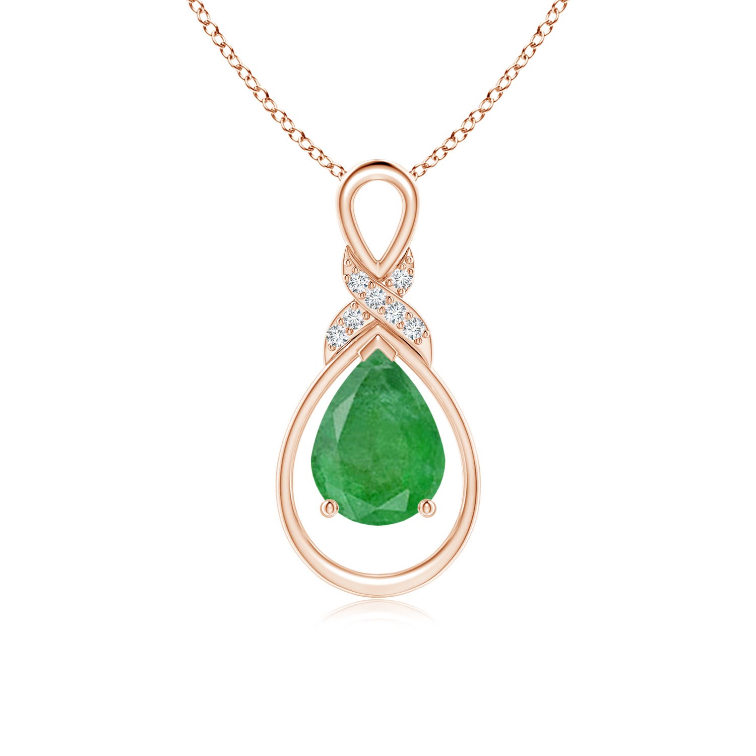 A - Emerald / 0.99 CT / 14 KT Rose Gold