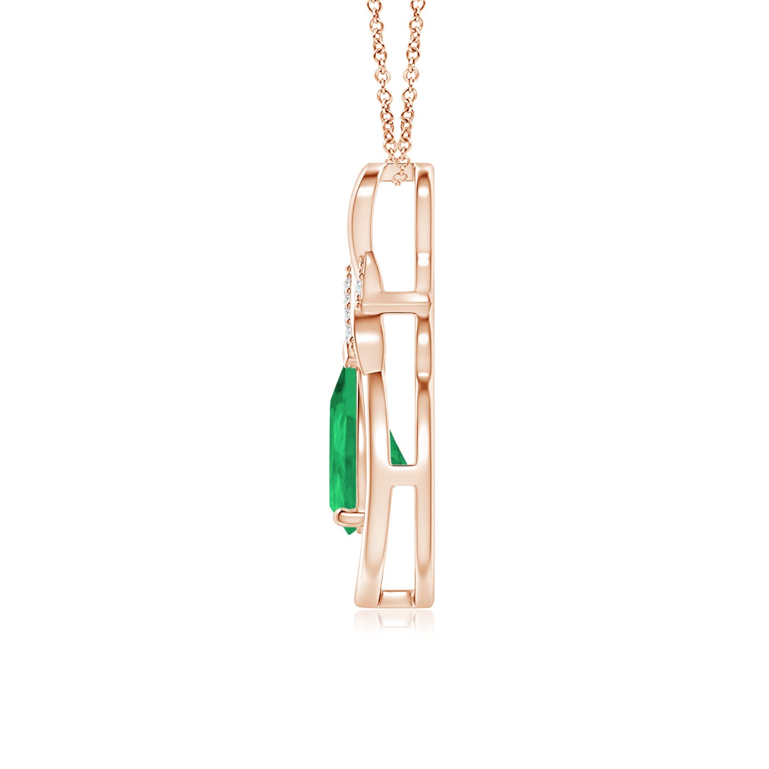 A - Emerald / 0.99 CT / 14 KT Rose Gold