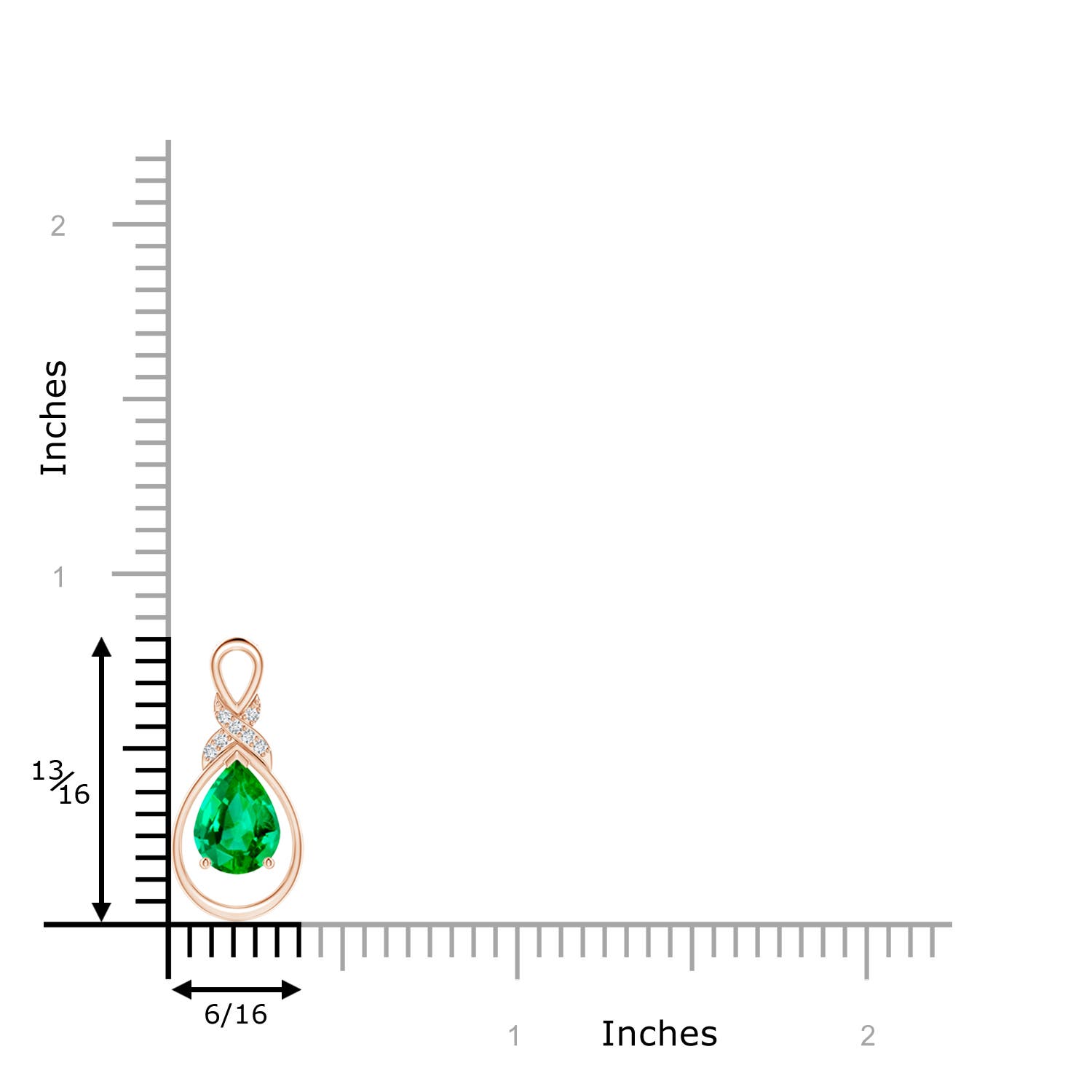 AAA - Emerald / 0.99 CT / 14 KT Rose Gold