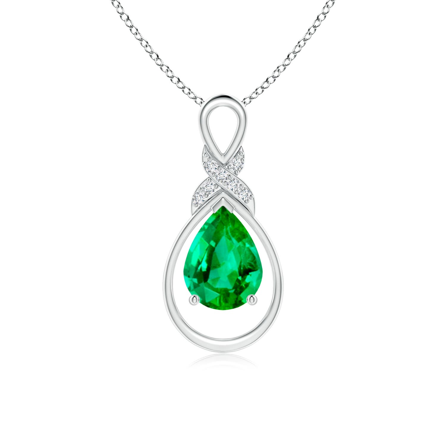 AAA - Emerald / 0.99 CT / 14 KT White Gold