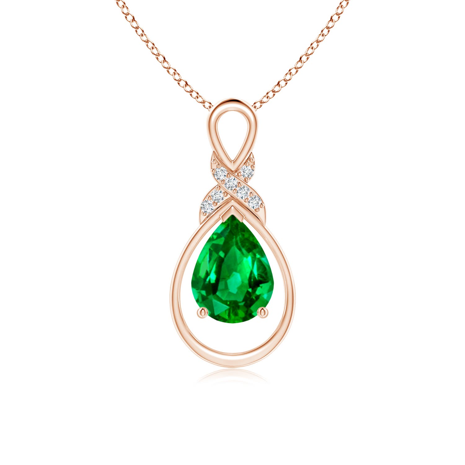 AAAA - Emerald / 0.99 CT / 14 KT Rose Gold