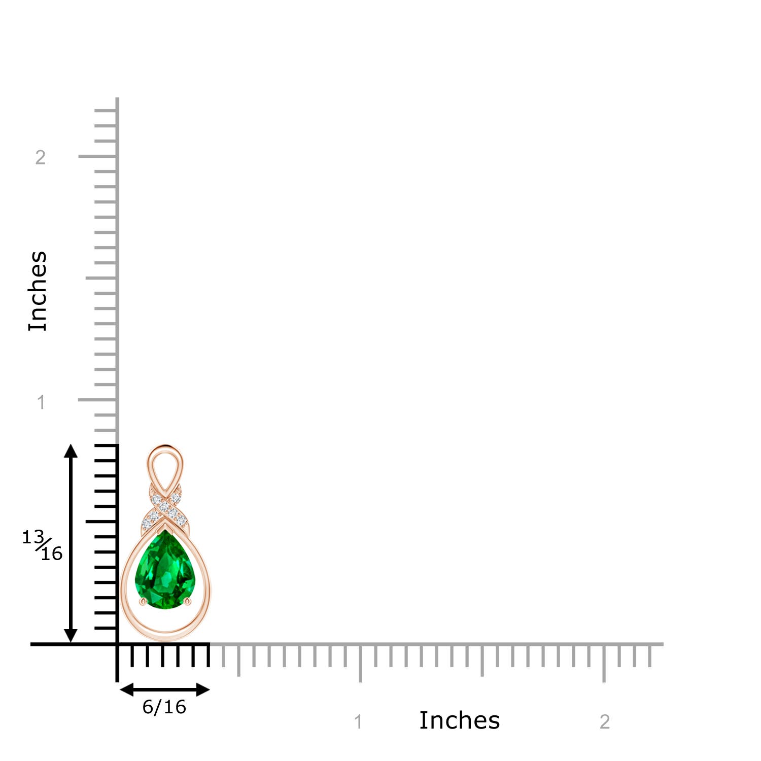 AAAA - Emerald / 0.99 CT / 14 KT Rose Gold