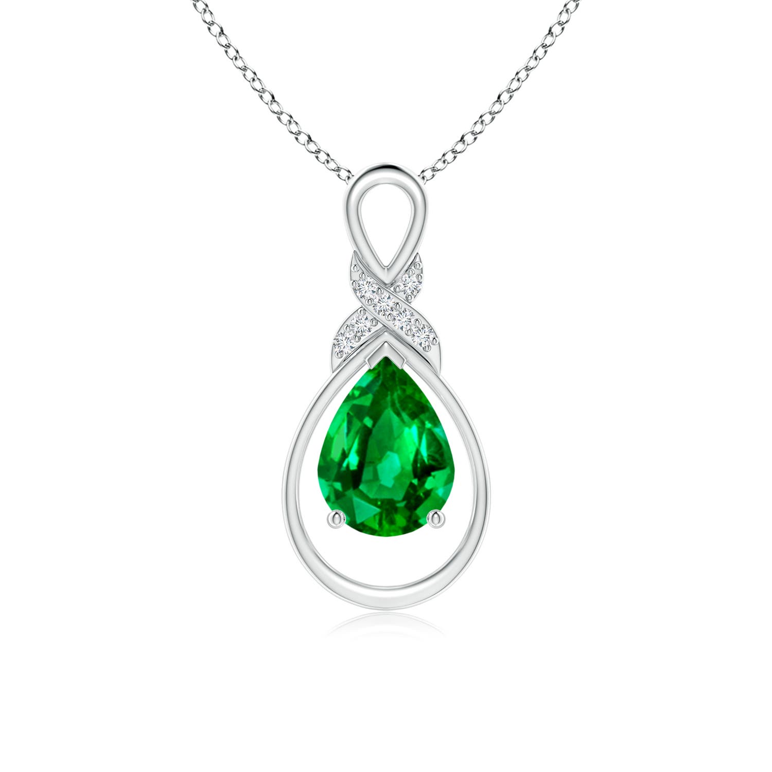 AAAA - Emerald / 0.99 CT / 14 KT White Gold