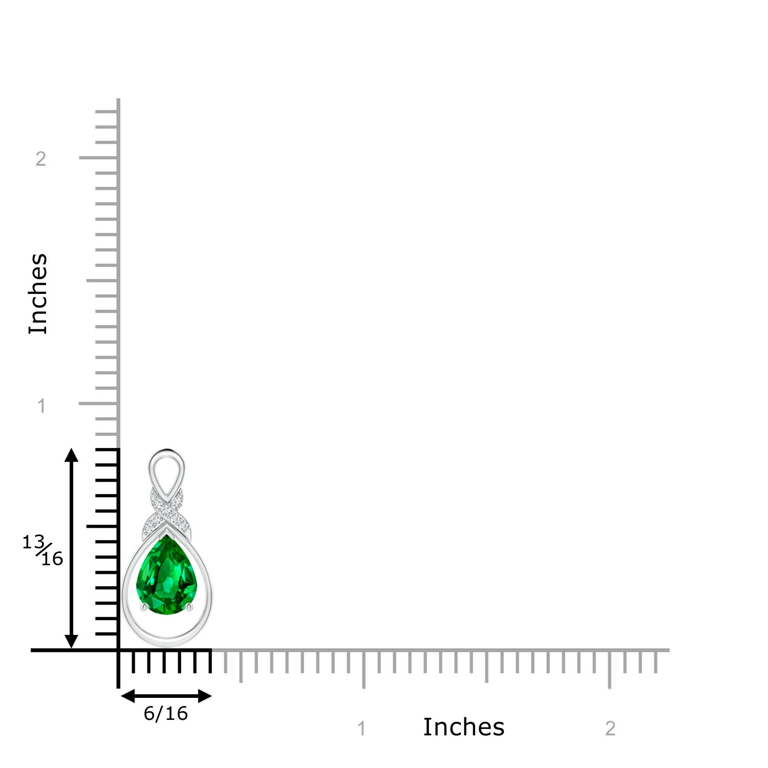 AAAA - Emerald / 0.99 CT / 14 KT White Gold