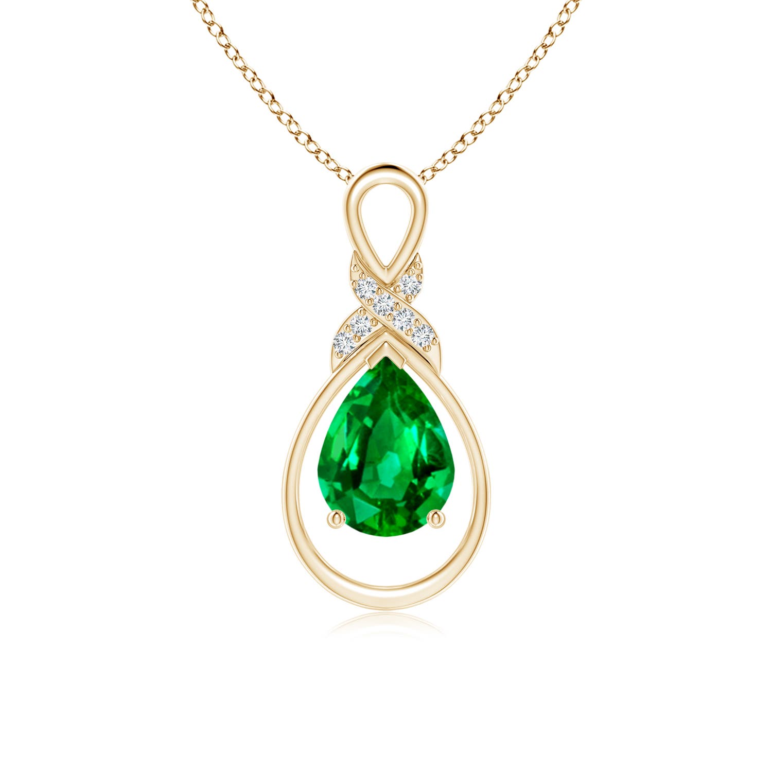 AAAA - Emerald / 0.99 CT / 14 KT Yellow Gold