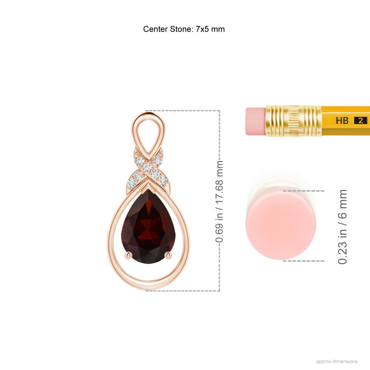 A - Garnet / 0.87 CT / 14 KT Rose Gold