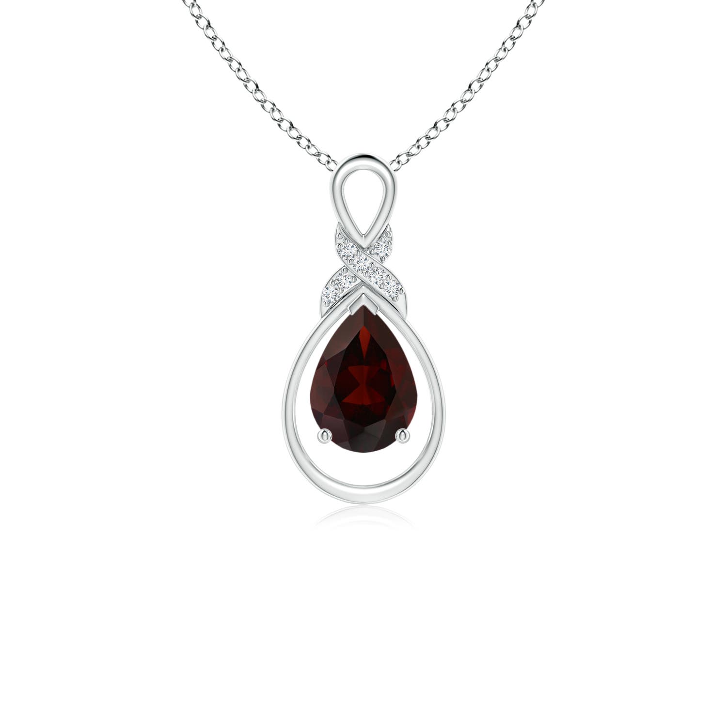 A - Garnet / 0.87 CT / 14 KT White Gold