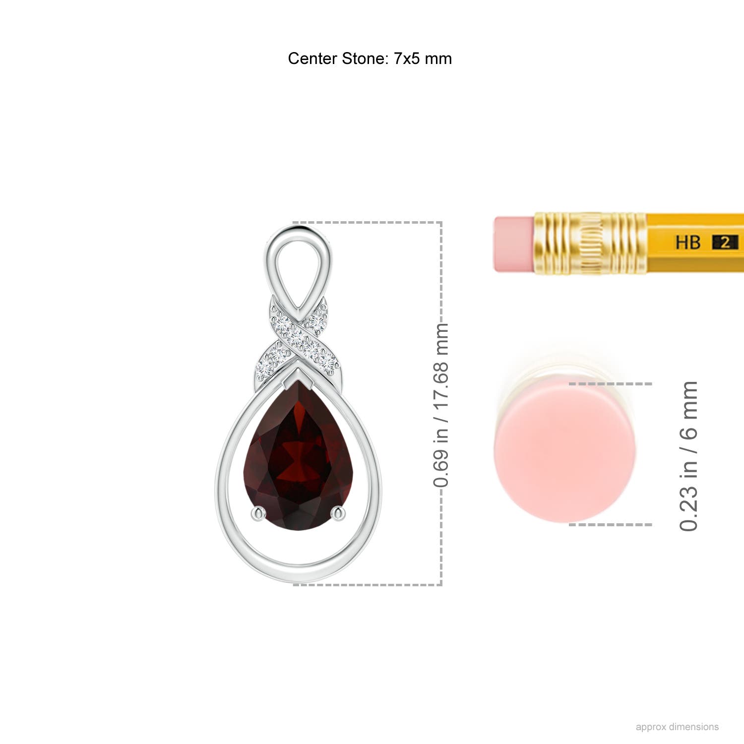 A - Garnet / 0.87 CT / 14 KT White Gold