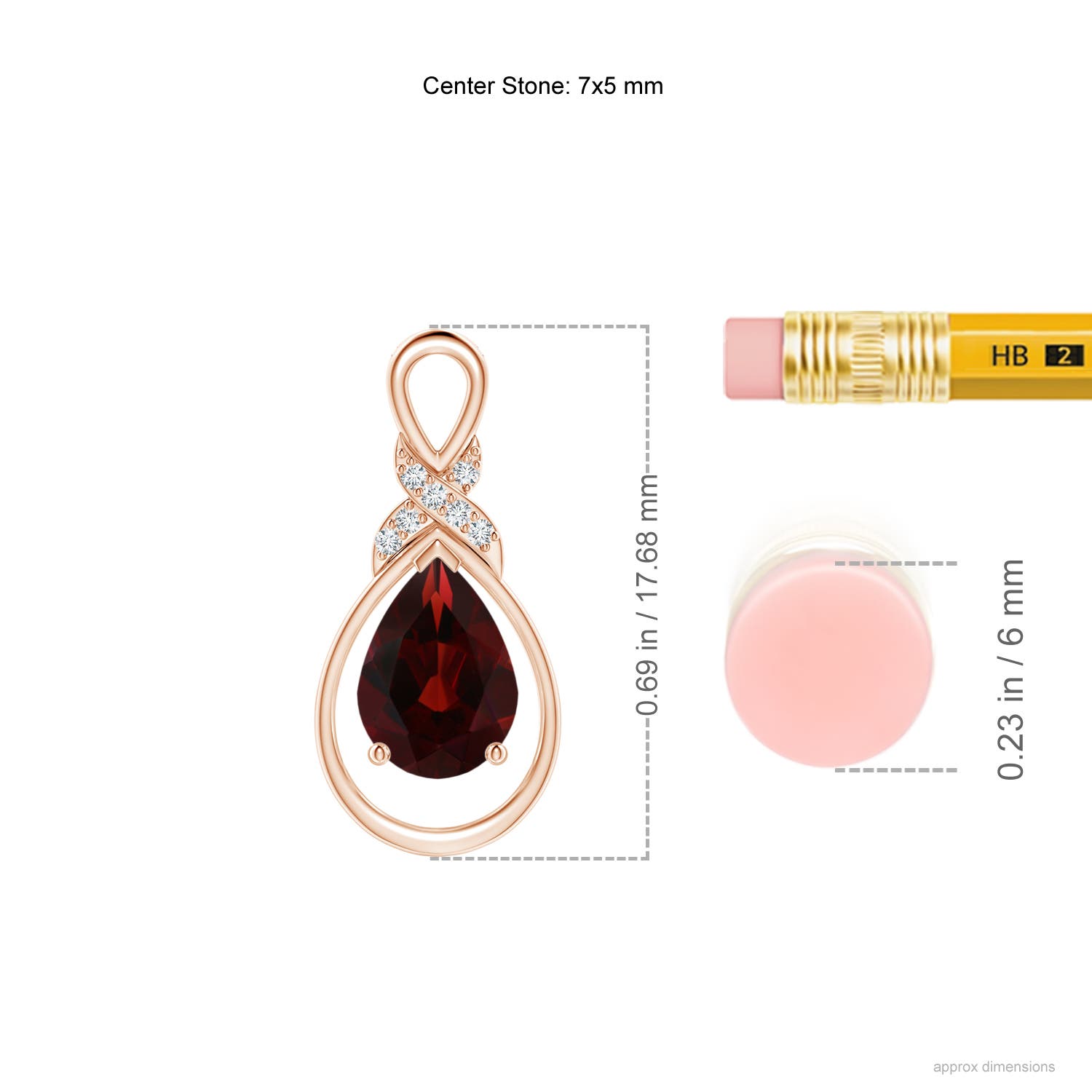 AA - Garnet / 0.87 CT / 14 KT Rose Gold